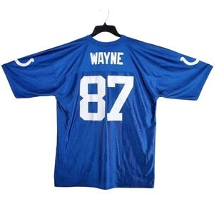 Indianapolis Colts Jersey Shirt Wayne #87 Mens XL Blue Graphic Print V-Neck SS
